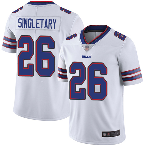 Men Buffalo Bills 26 Devin Singletary White Vapor Untouchable Limited Player NFL Jersey